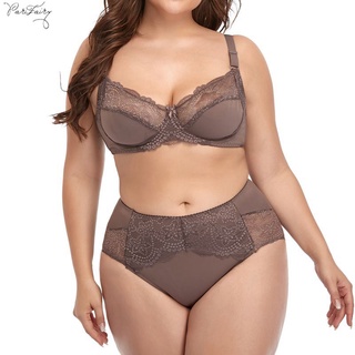 Ultra thin plus size bra set 38-48 d cup women lingerie underwear set l-5xl  large size panties