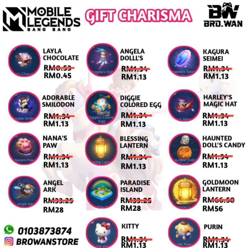 MLBB GIFT CHARISMA / GIFT POPULARITY | Shopee Malaysia