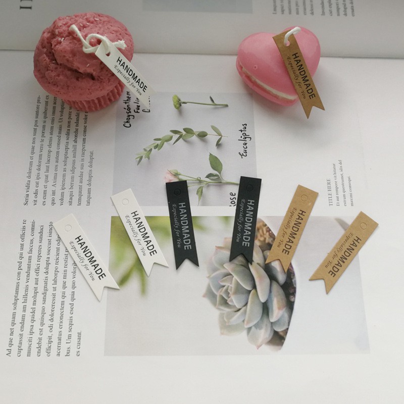 -Kraft Paper Hang Tag Dovetail Shape Packaging Gift Bookmark Wrapping ...
