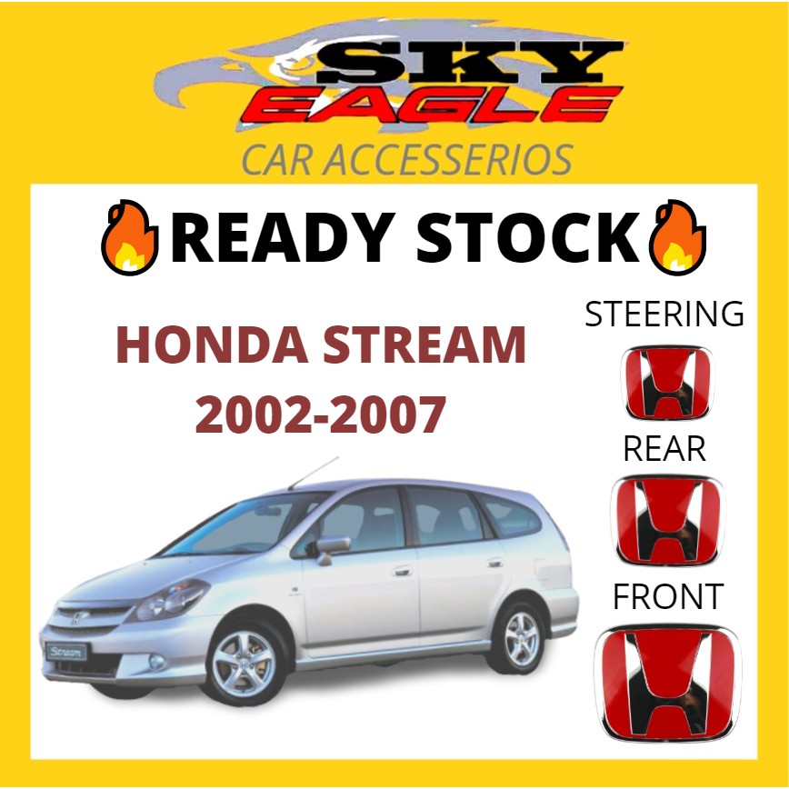 HONDA CAR RED COLOUR LOGO EMBLEM FOR STREAM 2002-2007 | Shopee Malaysia