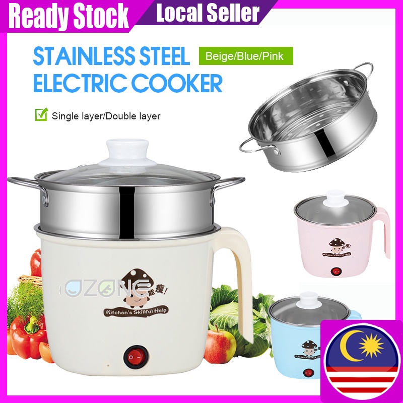 1.8L Mini Rice Cooker Non Stick Electric Pot Multifunction With Steamer  Frying Pan Electric Cooker Periuk Nasi