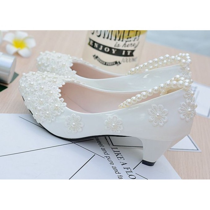 white lace wedding shoes kasut kawin kasut nikah Shopee Malaysia
