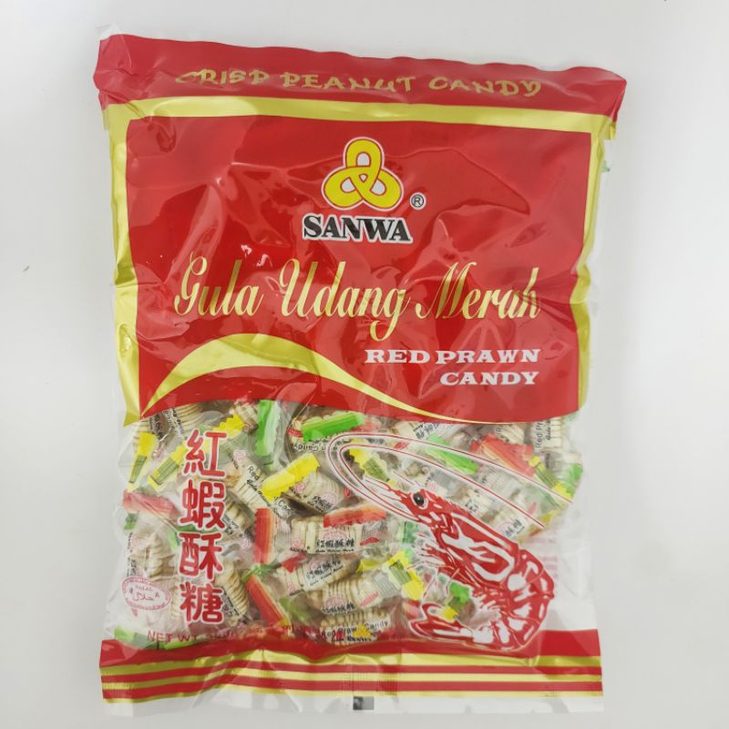 350g Sanwa Red Prawn Candy / Gula Udang Merah / Crisp Peanut Candy ...