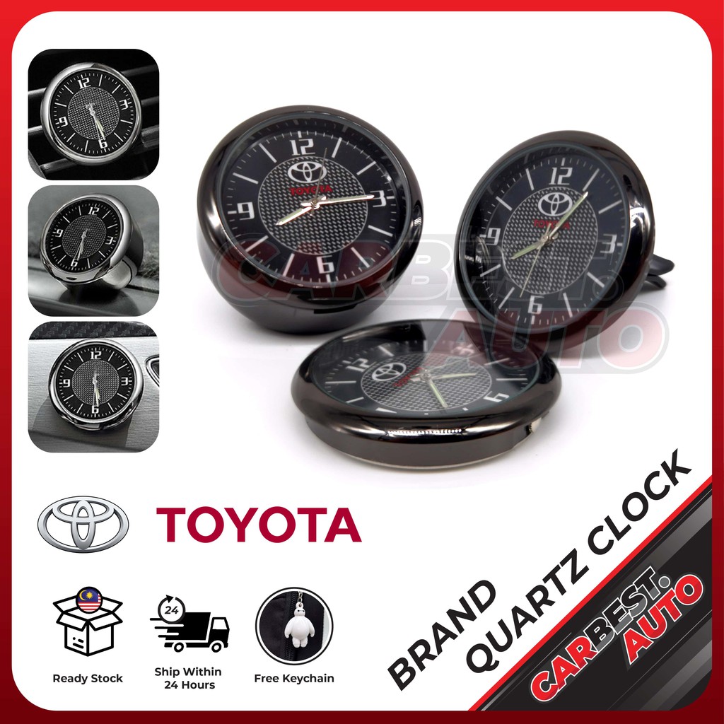 TOYOTA Mini Luminous Quartz Clock Dashboard Vent metal Digital ...