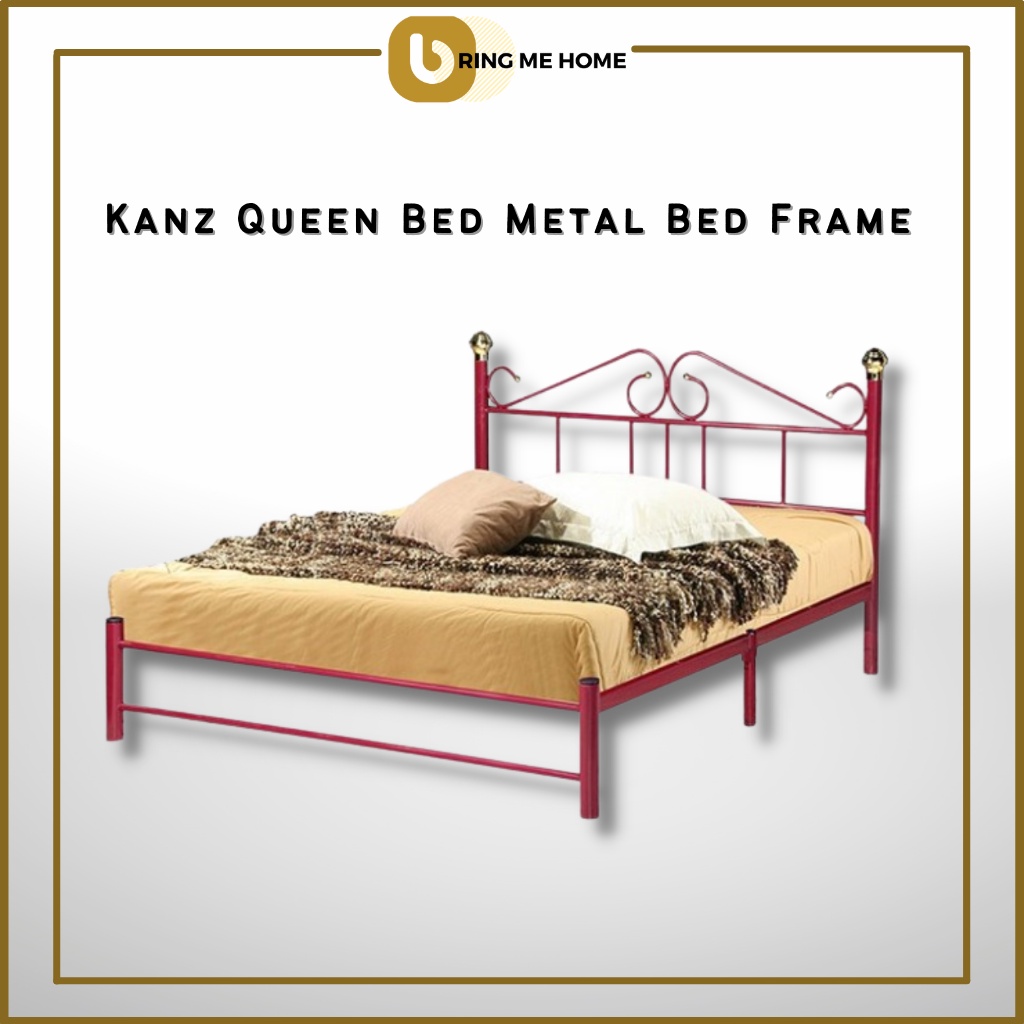 Bmh Kanz Queen Bed Metal Bed Frame Double Bed Bedroom Furniture Queen Size Katil Besi Katil 