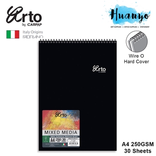 Campap Arto Fabriano Wire O Hard Cover Mixed Media Portrait Sketch Book (A5  / A4, 250gsm, 30 Sheets)