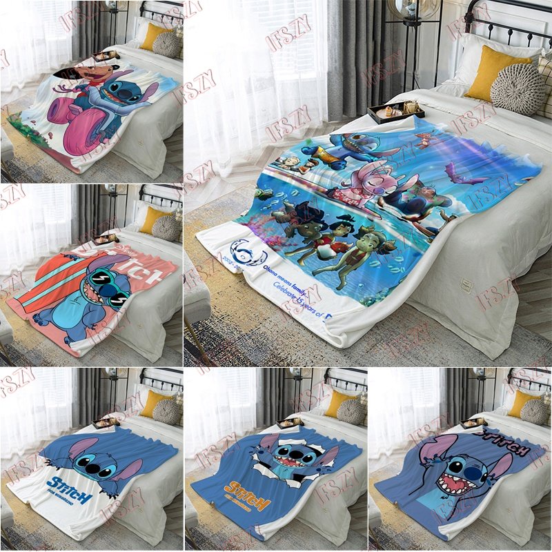 Stitch 4 Size Flannel Blanket Cartoons Lilo & Stitch Single Side