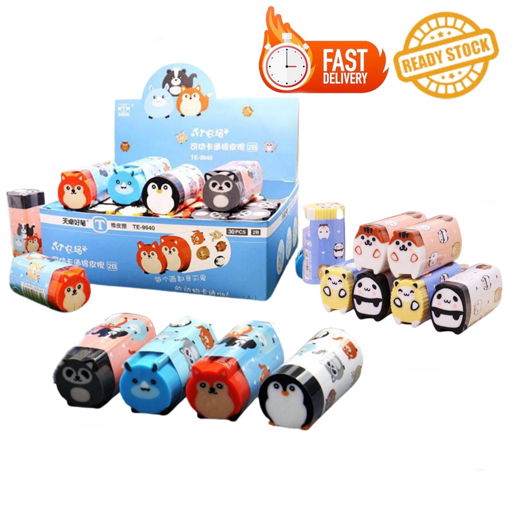 Cute Fancy Cartoon Penguin Owl Eraser Kids Rubber Stationary Student Pemadam Comel [161
