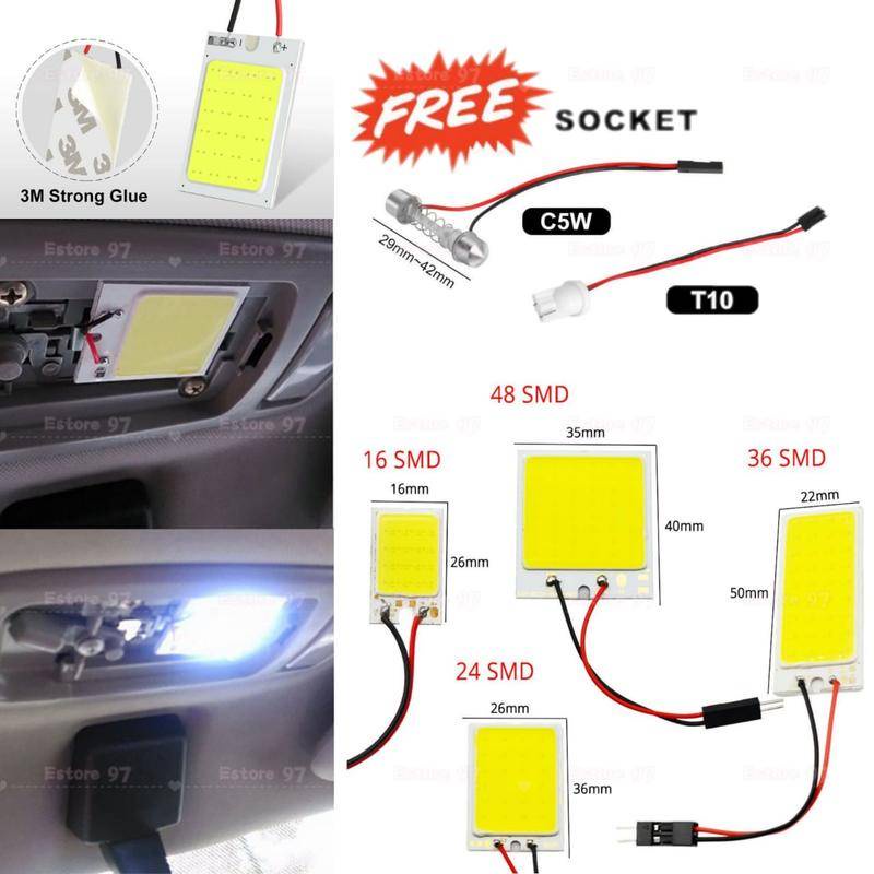 SMD COB LED T10 Festoon 12V Car interior light Dome Lamp room Lamp Bulb roof lamp perodua proton