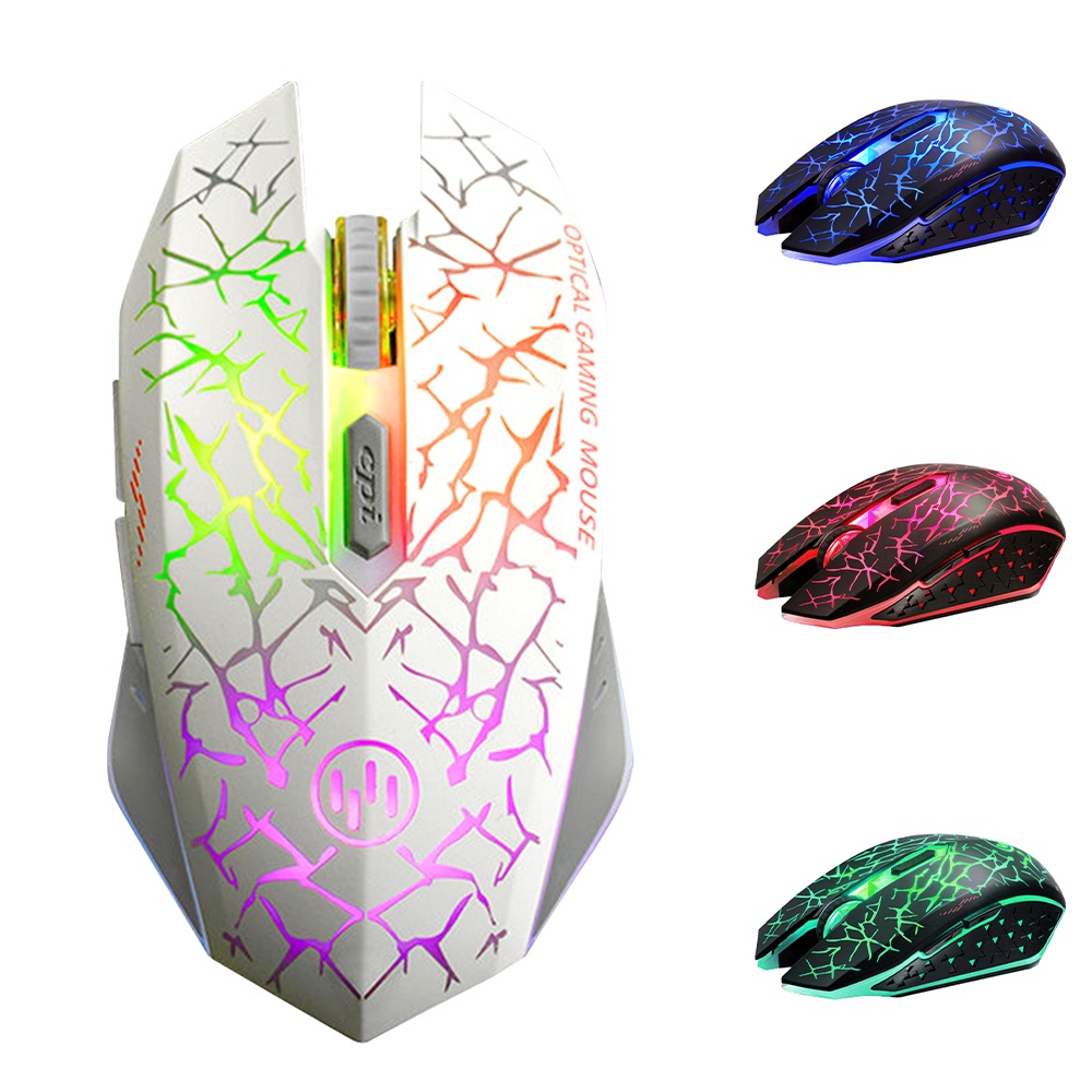 Rechargeable Gaming Mouse Wireless Silent Mechanical Mice USB Optical ...