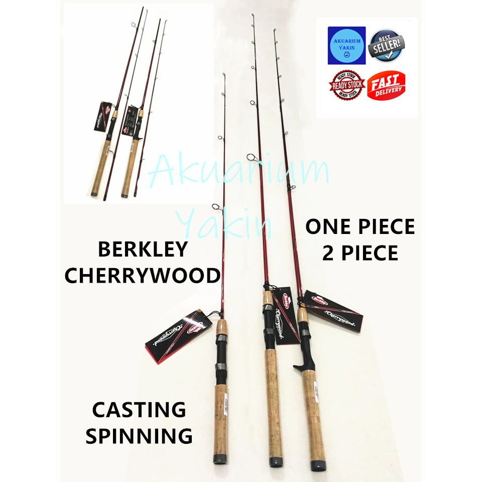 4077 BERKLEY CHERRYWOOD HD ONE PIECE / 2 PIECE SPINNING / CASTING FISHING  ROD