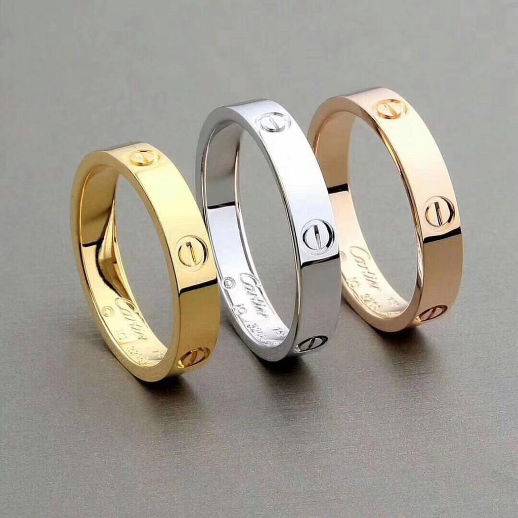 (pawnable) Cartier Love Ring Korean Jewelry Wedding single Couple Ring Gold Lady Fashion ...