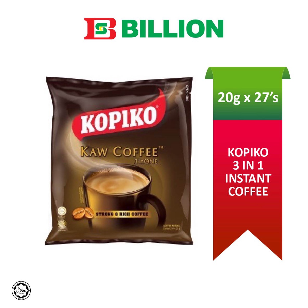 KOPIKO 3 In 1 Instant Coffee 20g X 27's Shopee Malaysia