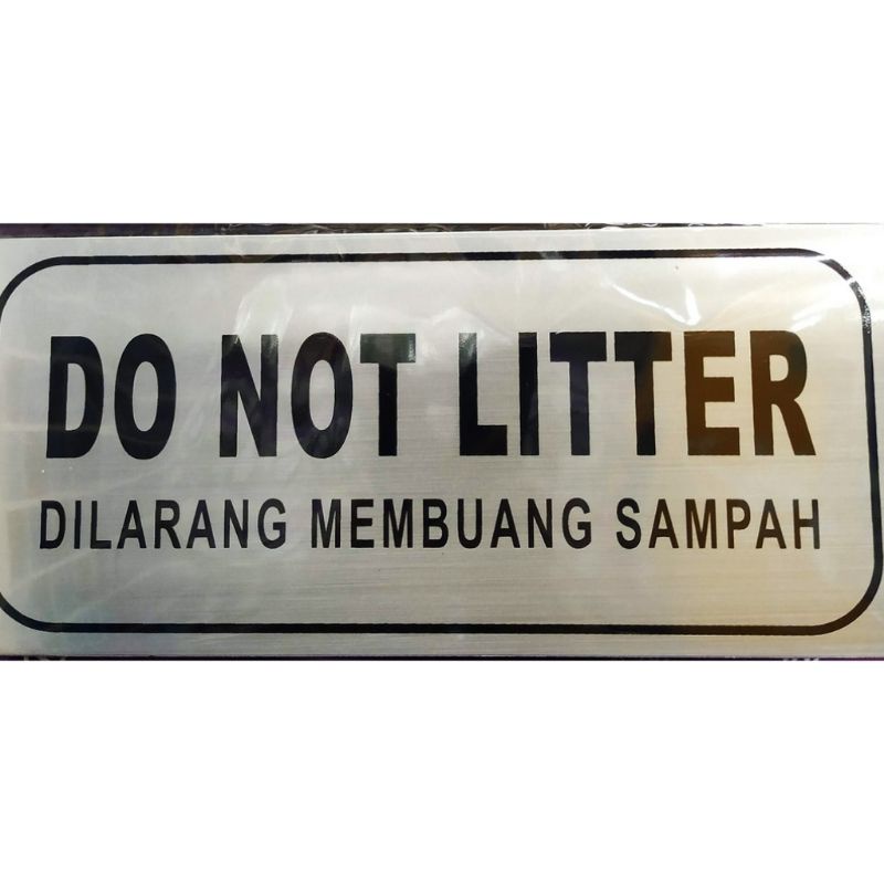 Silver Signboard Aluminium Notice Display Plate Toilet Tandas No 