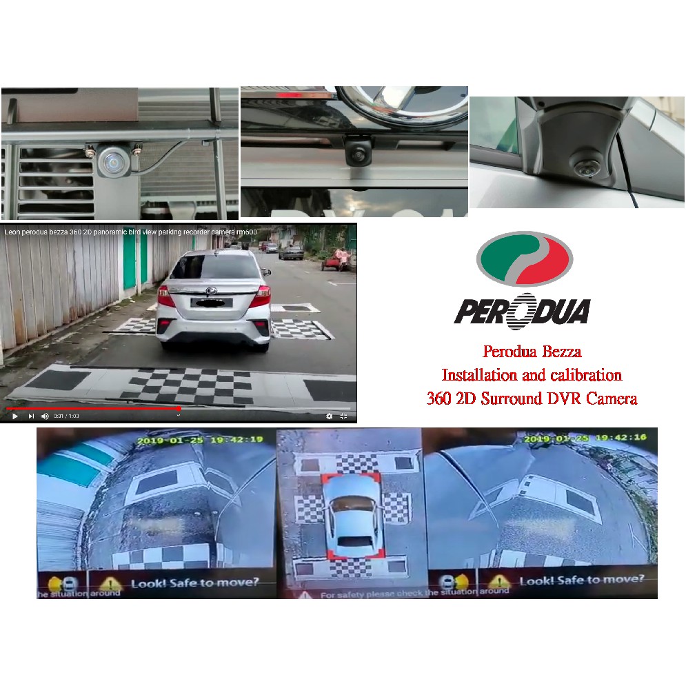 LEON Perodua Bezza 360 2D Surround Panoramic Bird View Nigh Vision ...