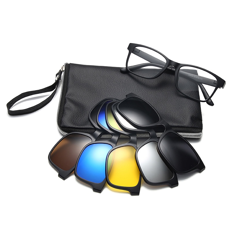 2022 New 6 in 1sunglasses cover mirror TR myopia frame full