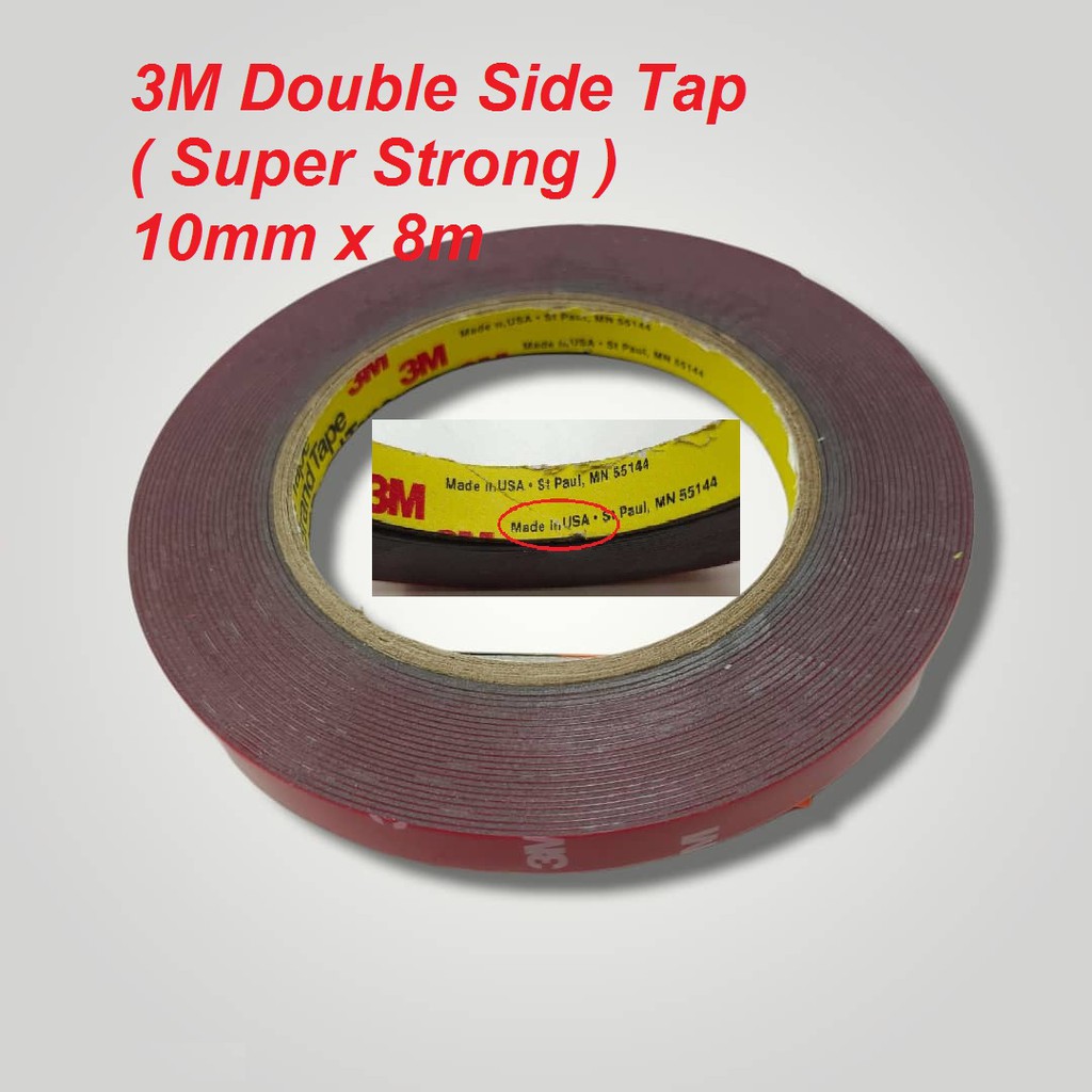 3M ORIGINAL Super Heavy Duty Double Sided Tape 10mm x 8 meter Shopee