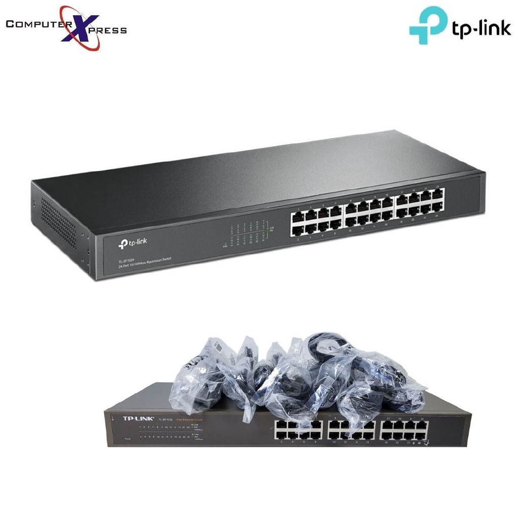 TP-LINK TL-SF1024 24 Port 10/100Mbps Fast Ethernet Rackmount Switch(1U ...