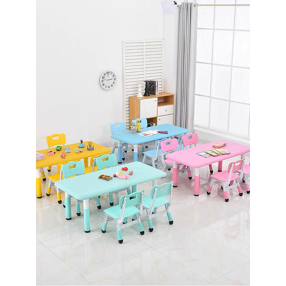 🇲🇾 ReadyStock Kids Adjustable Table Set 1 Table 2 Chairs / Set Meja ...