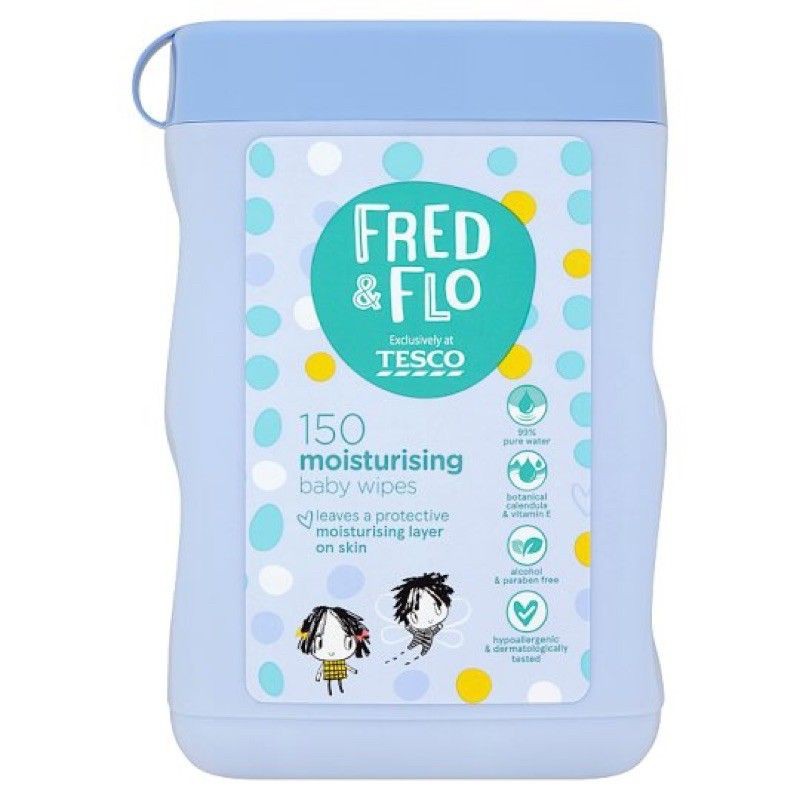 Tesco Fred & Flo Moisturising Baby Wipes 150 Sheets 615g Shopee Malaysia