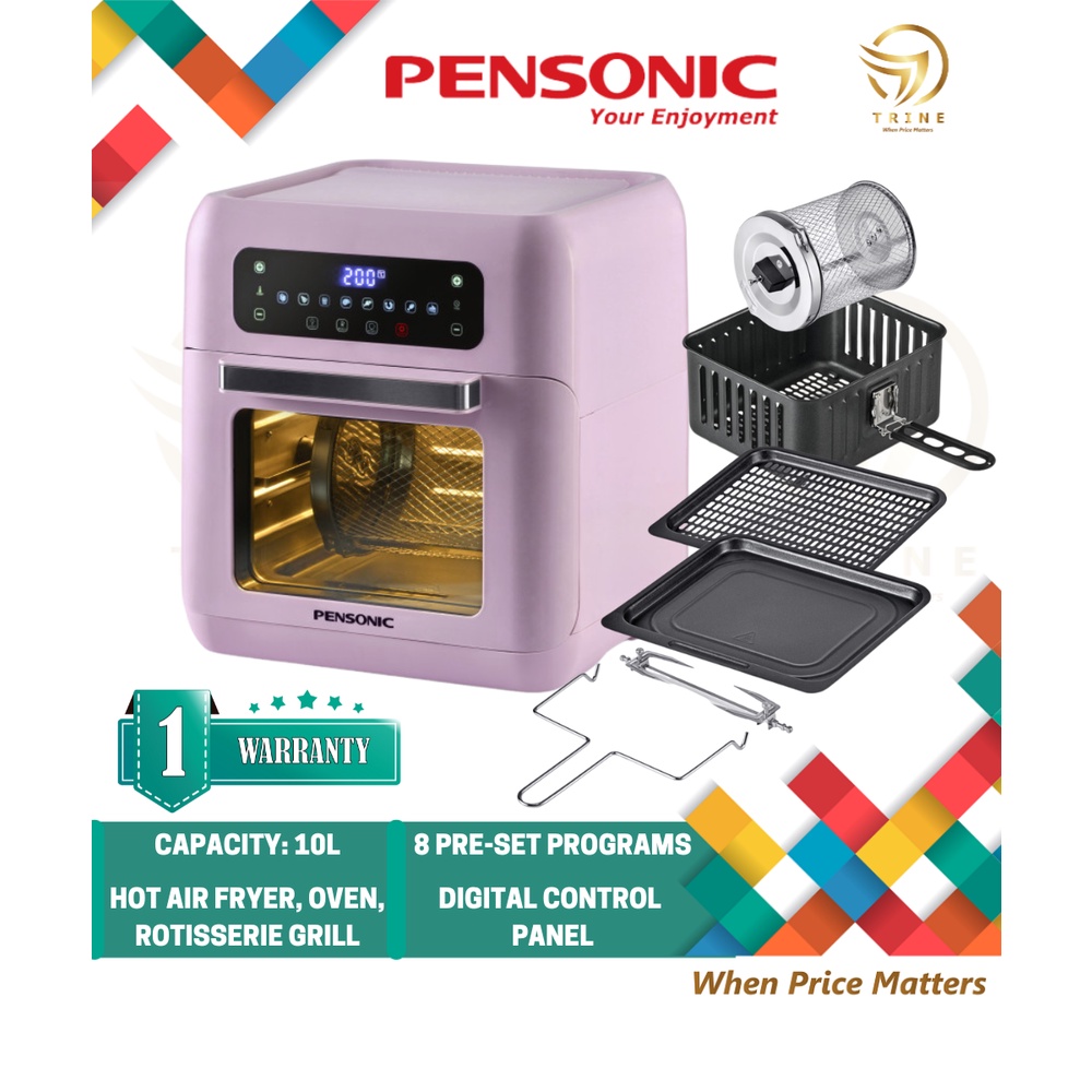 Pensonic 10L Air Fryer Oven with 8 Pre-Set Programs, PDF-1100DX