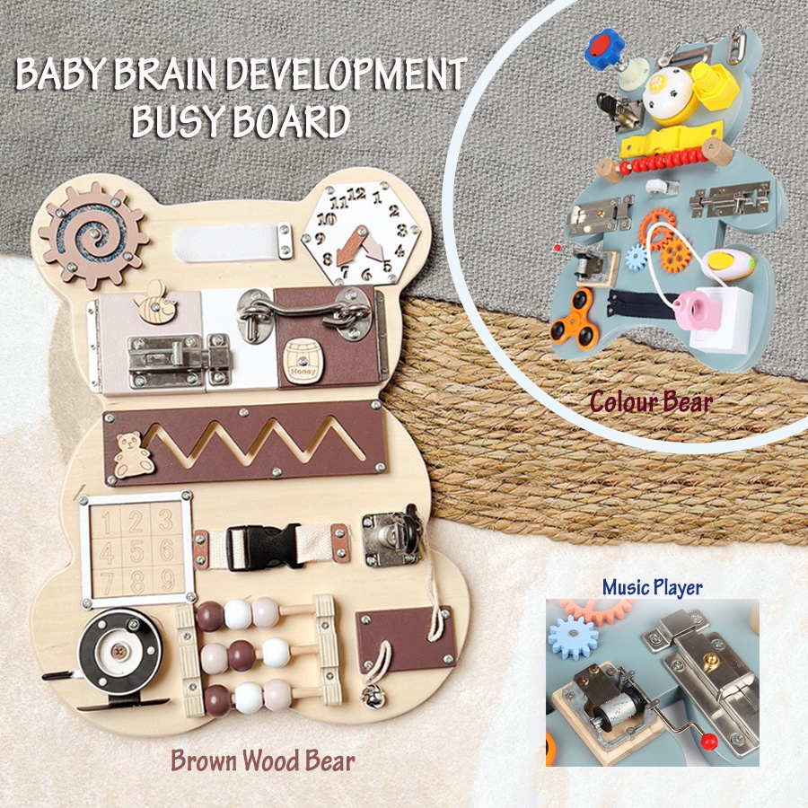 Baby Intellectual Busy Board Kids Montessori Educational Toy Music Ring ...