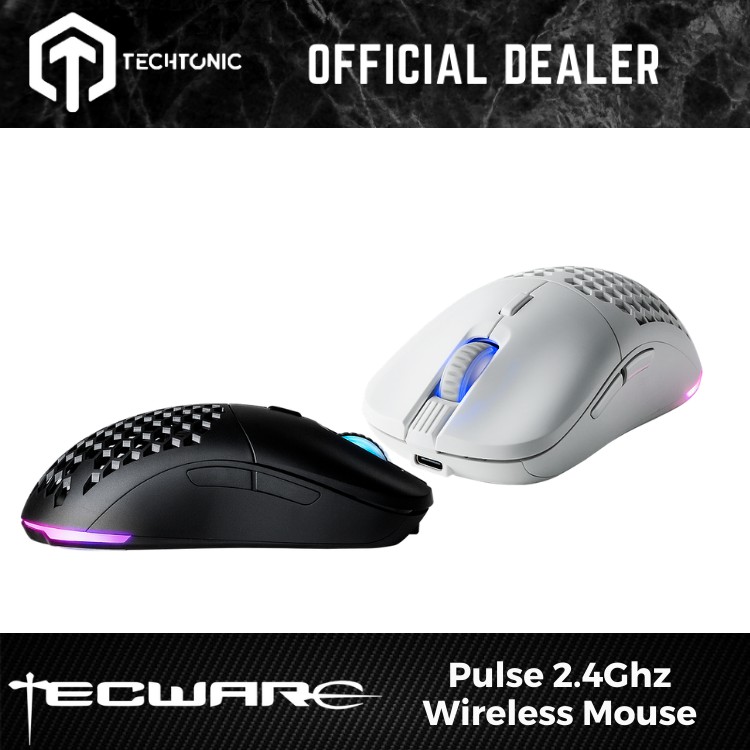 Tecware Pulse 2.4GHz Ambidextrous Wireless Gaming Mouse w/ Changeable ...