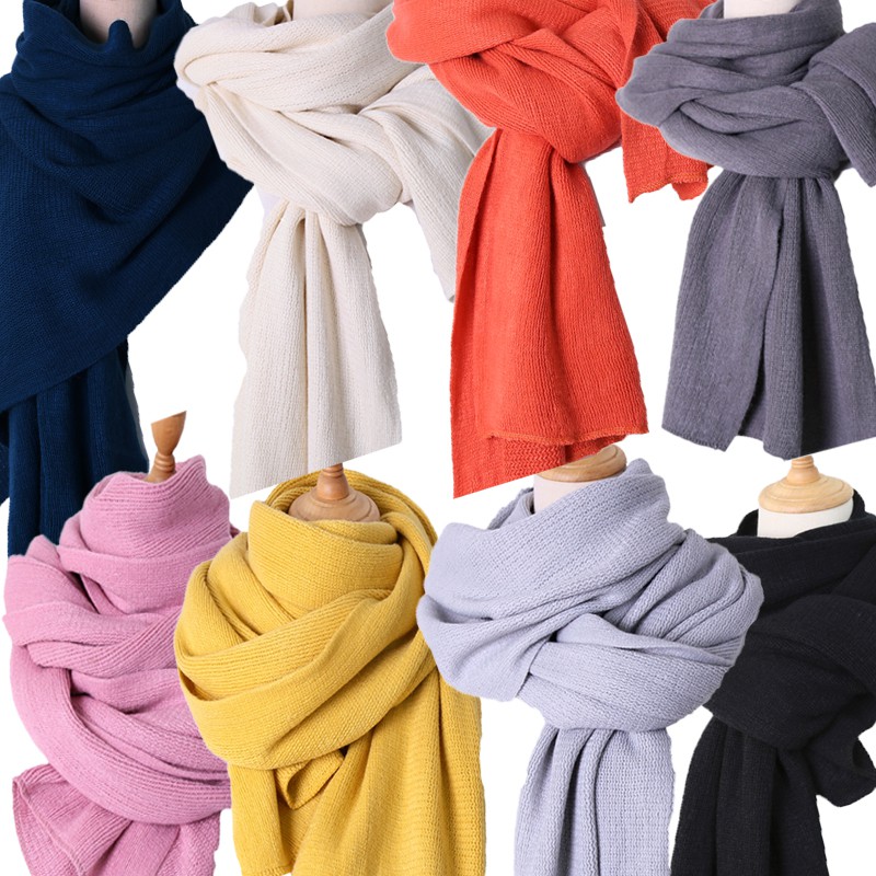 Unisex Scarves Ladies Soft Knit Warm Winter Women Men Wool Long Thick ...