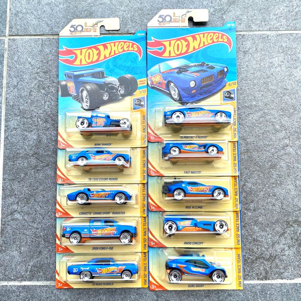 Hot Wheels 50th Anniversary Set 10 Cards Lot Shopee Malaysia