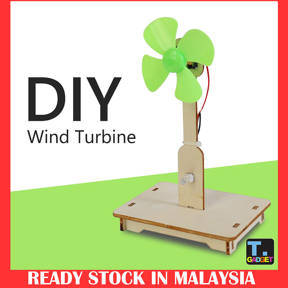 DIY Wooden Wind Power Generation Model Kit for Kids Educational Science ...