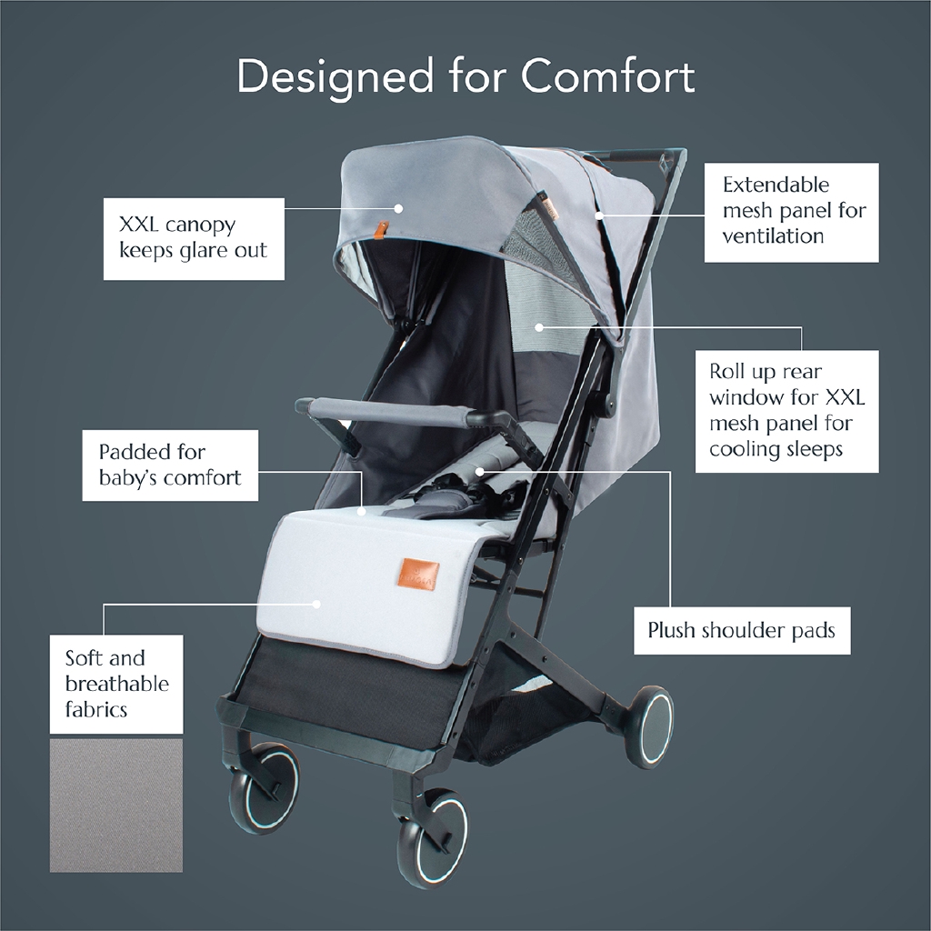 Mimosa Voyager Travel Stroller Jet Set Black Shopee Malaysia