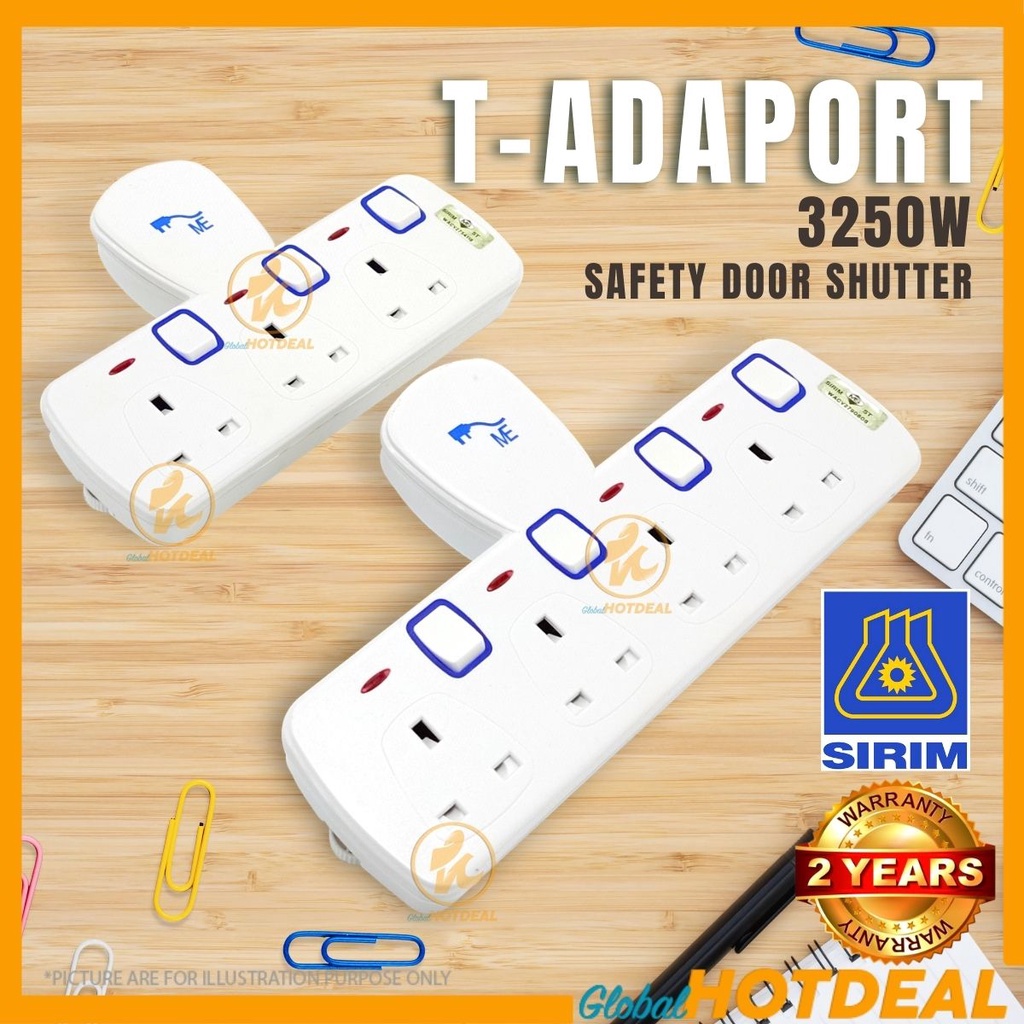 GLOBAL PRO Sirim T Adaptor Wall Extension Soket Plug Adapter Extension ...