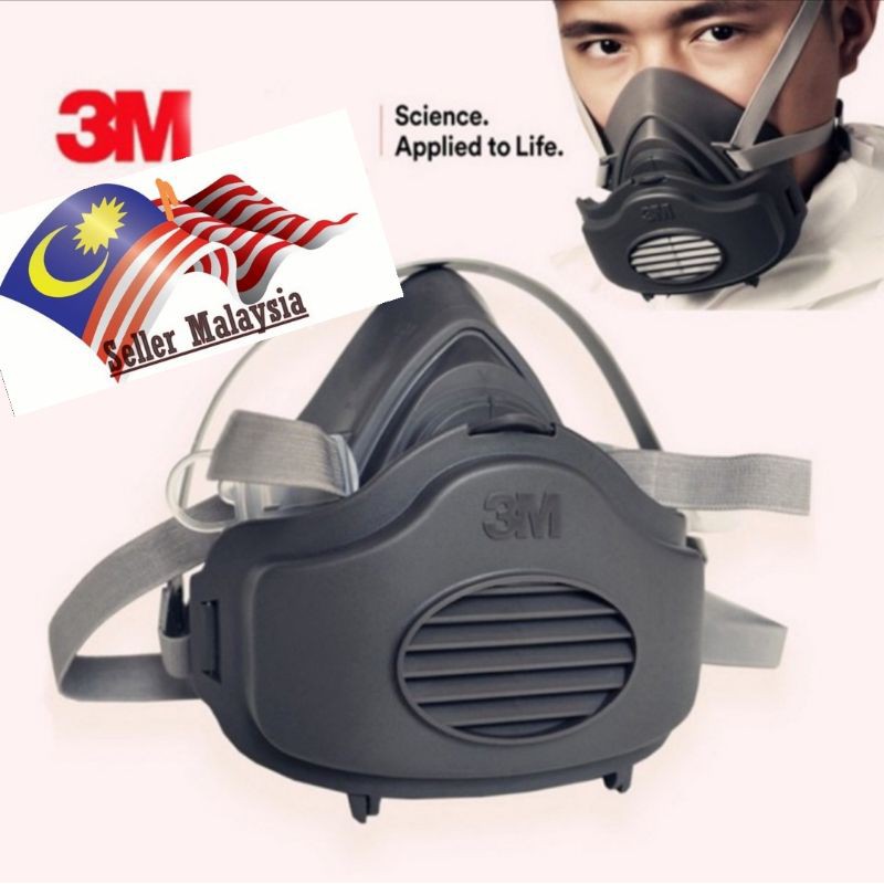 MASK 3M 3200 PELITUP MUKA PENUTUP HIDUNG RESPIRATOR SPRAY PAINT N95 RESIN EPOXY 3701 Shopee