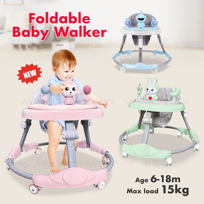 MALAYSIA 618 BULAN BABY WALKER BOLEH LIPAT MAX 15KG / FOLDABLE BABY