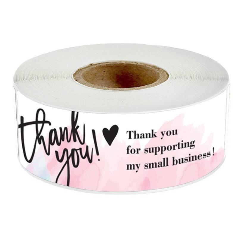 120 Pcs/Roll Pink 2.5x7.5cm Thank You Sticker Thank You For Your Order ...
