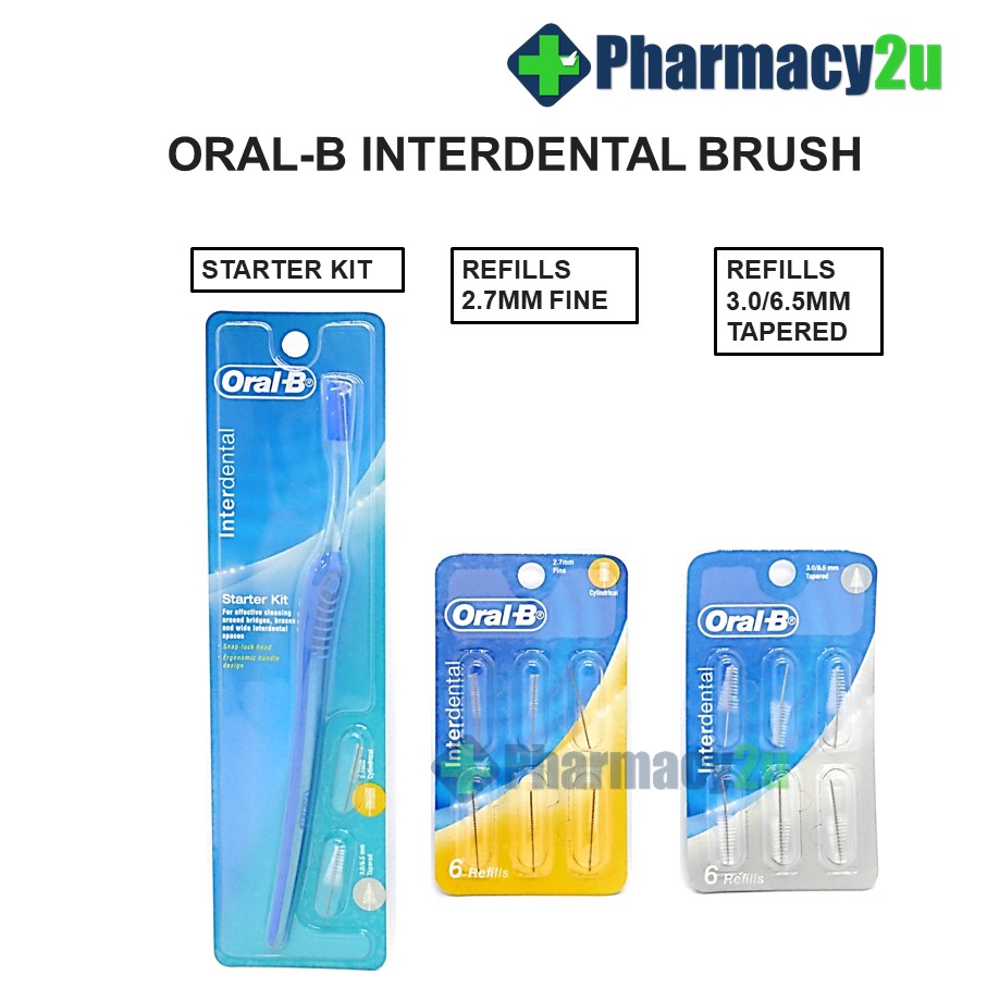 ORALB INTERDENTAL BRUSH STARTER KIT WITH 2 REFILLS OR REFILLS 6S