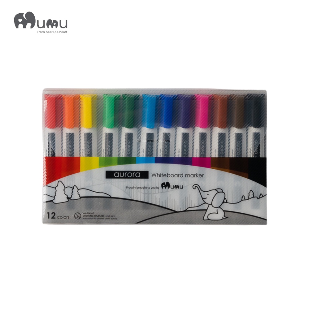 MUMU Aurora Washable Whiteboard Marker 12 Colors Shopee Malaysia