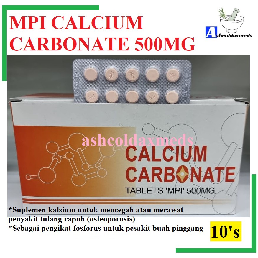 Calcium Carbonate 500mg Tablet Mpi 10s Strip Exp04 2026 Shopee