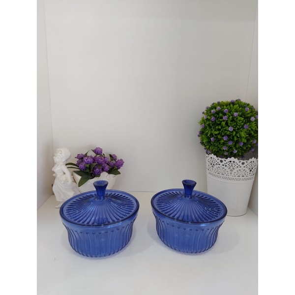 Tupperware Royale Blue Crystalline Small Server 600ml (2pcs) | Shopee ...
