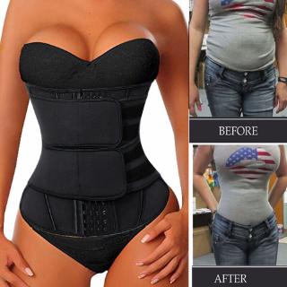 Neoprene Sauna Waist Trainer Corset Belt for Women and Men Sweat AB  Slimming Belt Adjustable Double Straps Body Shaper