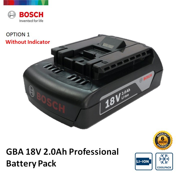 BOSCH 18V 2.0AH LI ION BATTERY 2AH SLIDE TYPE UPGRADED FROM 1.5AH Shopee Malaysia