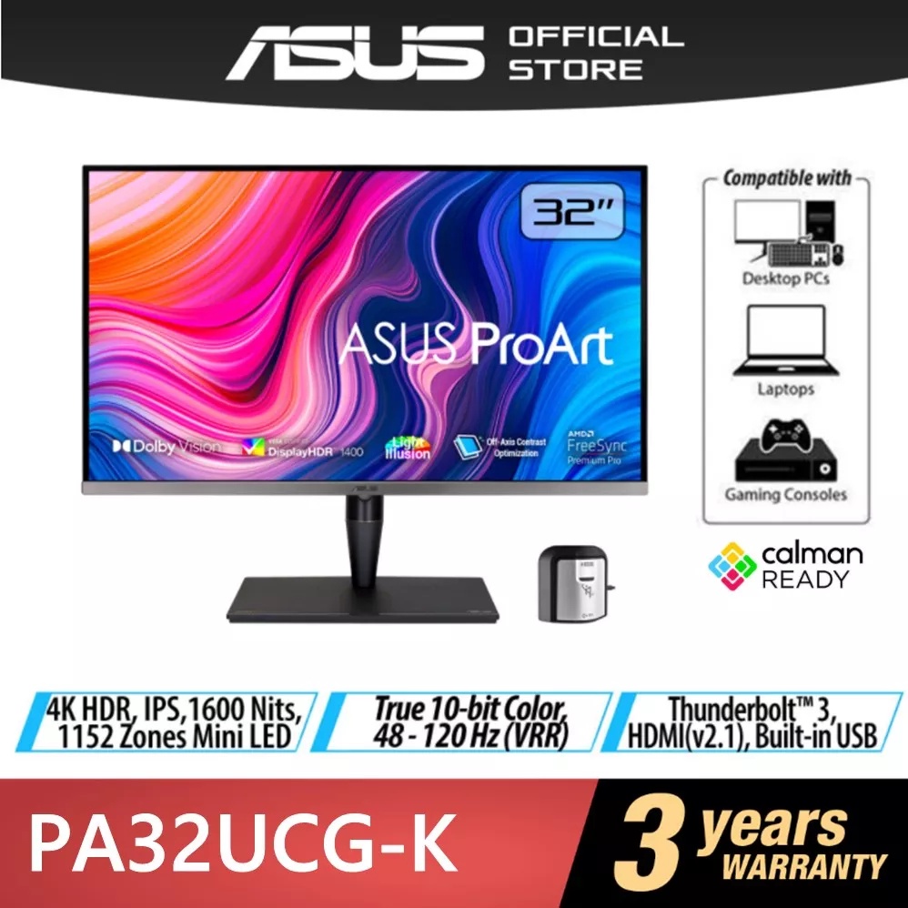 ASUS ProArt Display PA32UCG-K - 32-inch, 4K HDR, 1600 Nits, 1,152 Zones ...