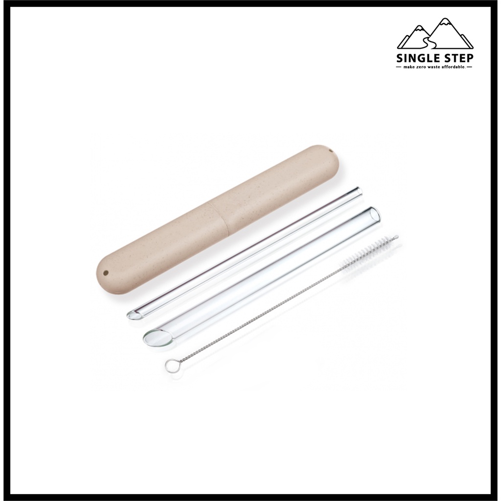 Zero Waste On-the-Go - Glass Straw Set | Set of 2 | Reusable ...