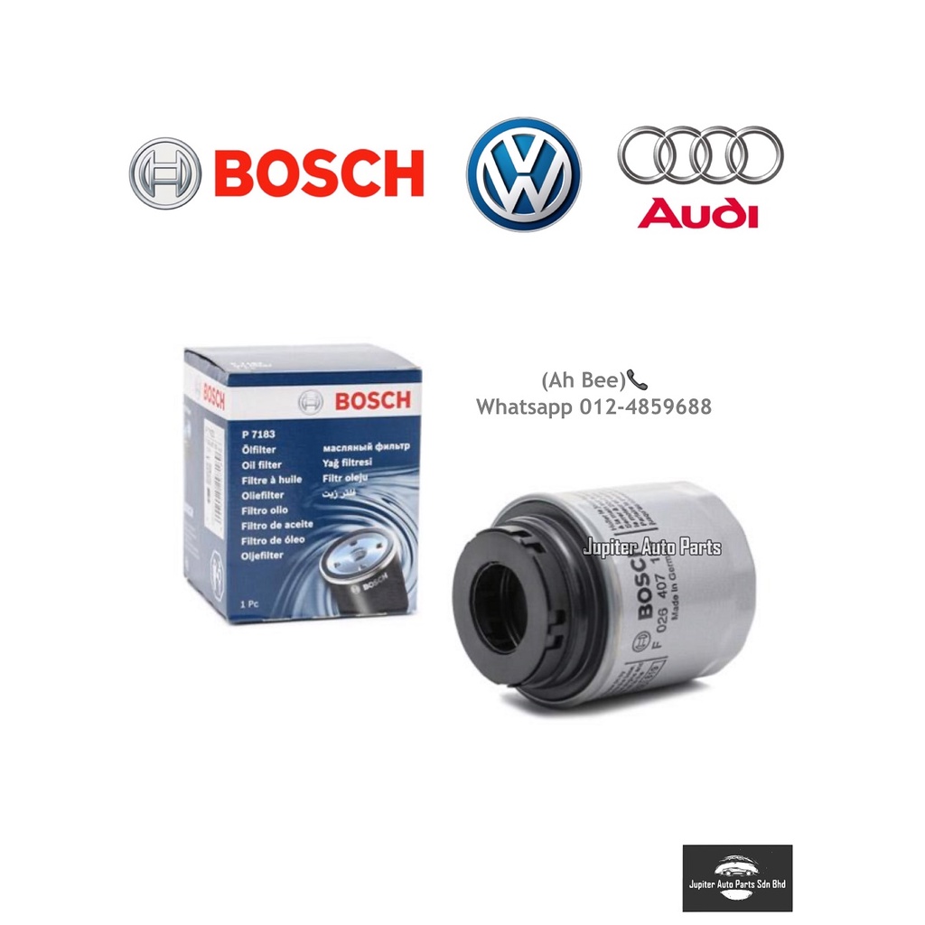 AUDI/ VOLKSWAGEN ENGINE OIL FILTER BOSCH GERMANY OEM 100% - A1, A3 ...