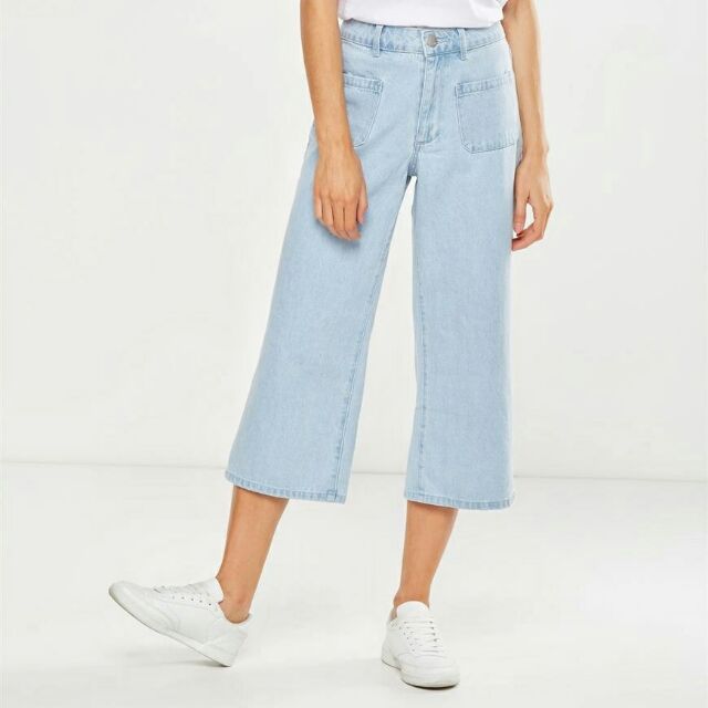 Cotton on mid rise wide sales crop jean