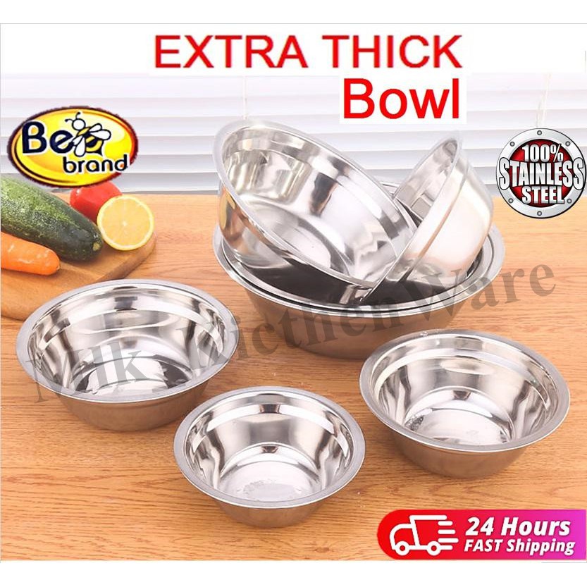 MLK Extra Tebal Quality Stainless Steel Bowl Mangkuk Berkualiti Tahan ...