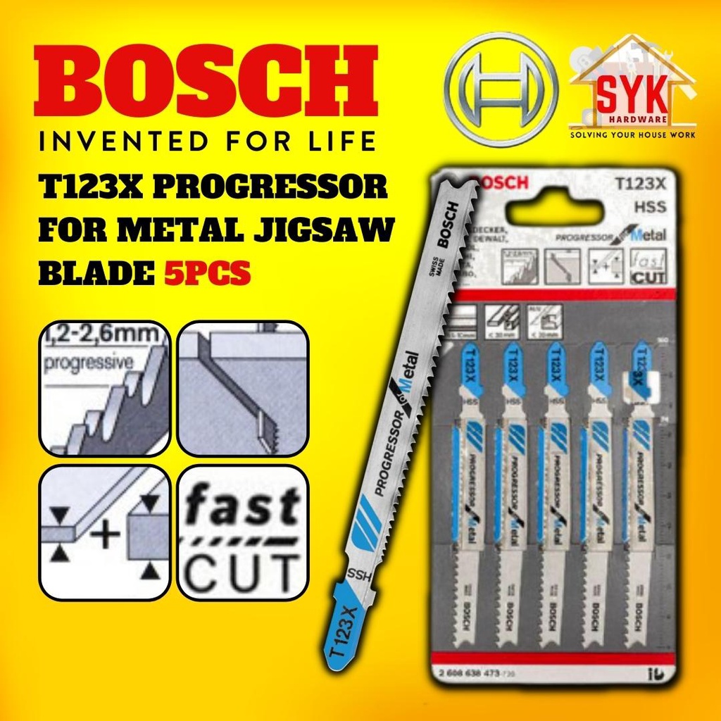 SYK Bosch T123X Progressor for Metal Jigsaw Blade 100mm (5 Pcs) Mata