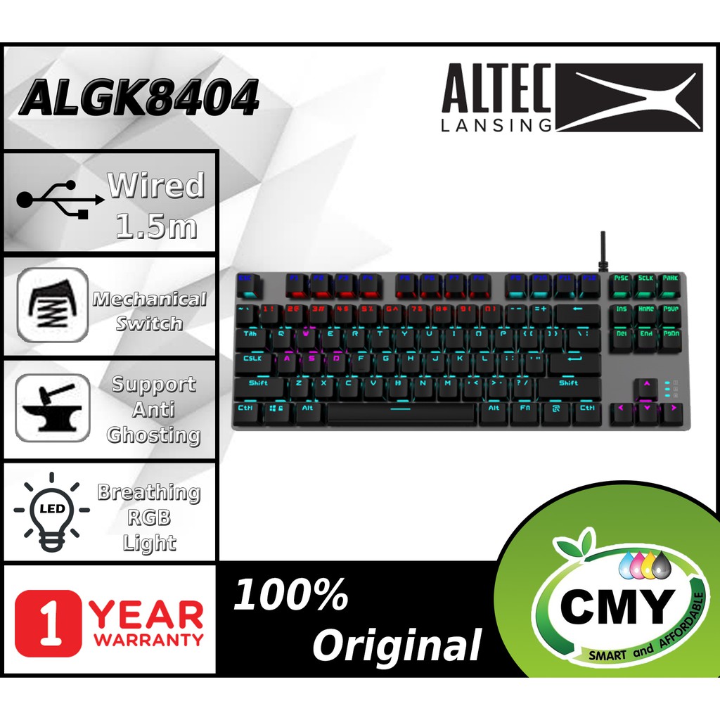 Altec Lansing ALGK8404 Wired Gaming Keyboard (Support Anti Ghosting ...