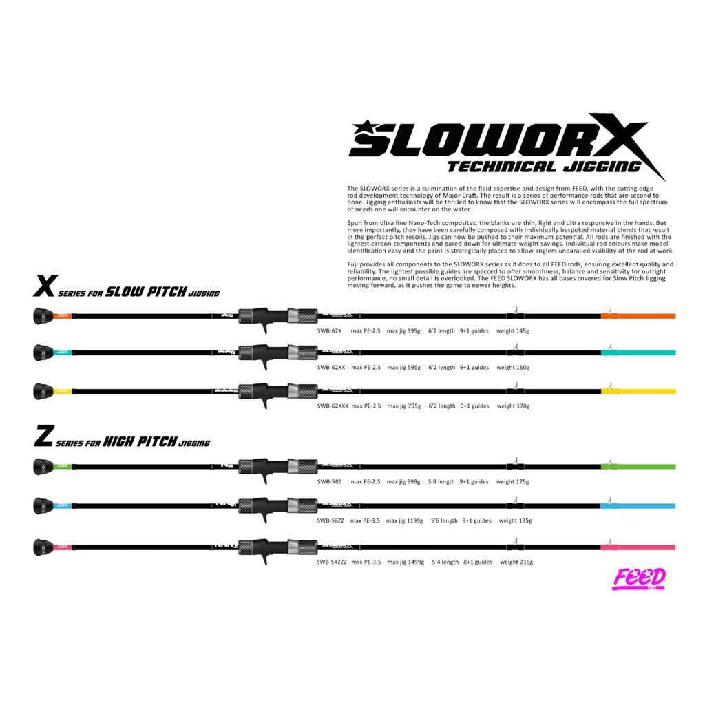 Feed Sloworx Technical Jigging Slow Pitch High Pitch Jigging Fishing