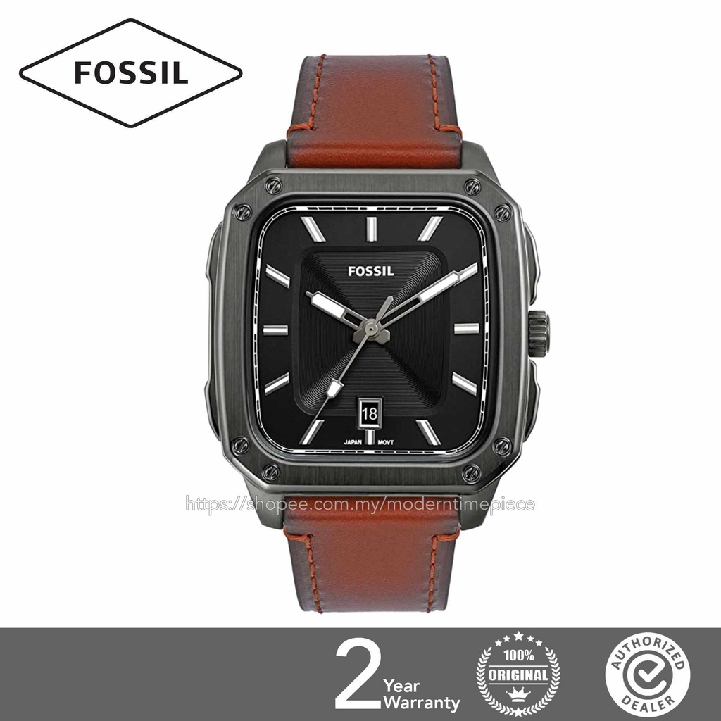 FOSSIL FS5934 Inscription Three-Hand Date Amber Eco Leather Men's Watch ...